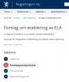 Forslag om etablering av ELA